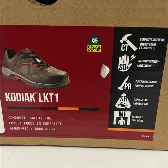 Kodiak LKT1 Composite Safety Toe Men's Brown and Red Shoes NWB 10 - Picture 11 of 11